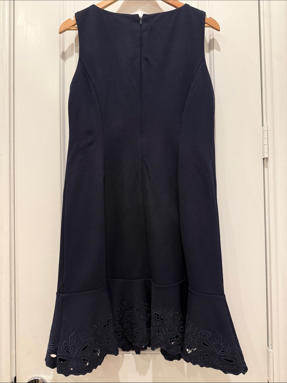 Talbots Embroidered Flounce Sheath Dress in Black 10P - Picture 4 of 10